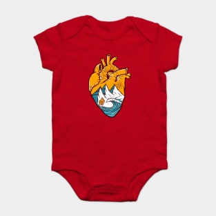 Sailing In Heart Illustration Baby Bodysuit